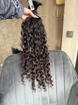Curly natural hair, 24.5" (62 cm), 158 g — #UU58