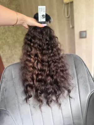 Curly natural hair, 21.5" (55 cm), 166 g — #UU105