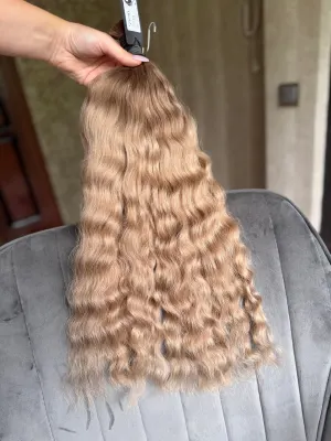 Wavy natural hair, 21.5" (55 cm), 139 g — #LO220