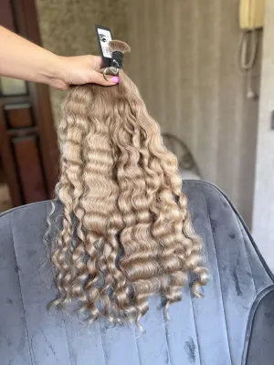 Curly natural hair, 21.5" (55 cm), 141 g — #LO124