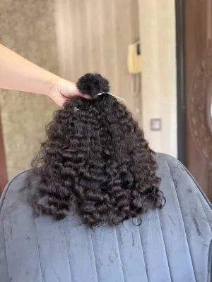 Curly natural hair, 16.5" (42 cm), 132 g — #UU86