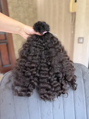Curly natural hair, 16.5" (42 cm), 132 g — #UU86 — photo 2