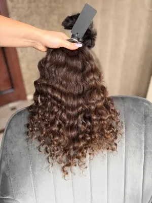 Curly natural hair, 17.5" (45 cm), 125 g — #TY19