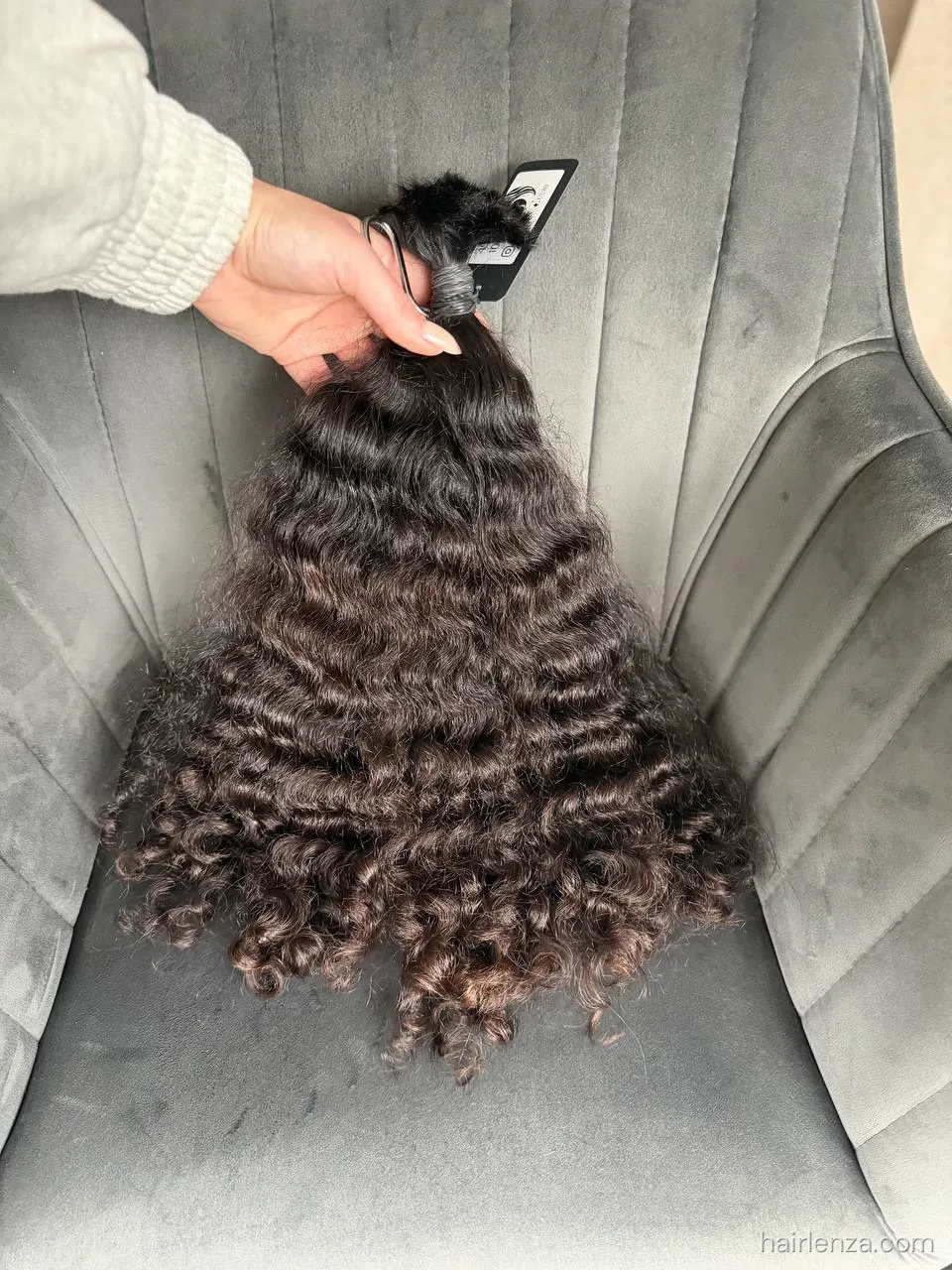 Curly natural hair, 17.5" (45 cm), 100 g — #UU80