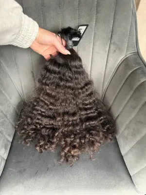 Curly natural hair, 17.5" (45 cm), 100 g — #UU80
