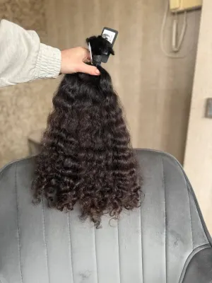 Curly natural hair, 17.5" (45 cm), 100 g — #UU80 — photo 3