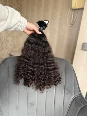 Curly natural hair, 17.5" (45 cm), 100 g — #UU80 — photo 4