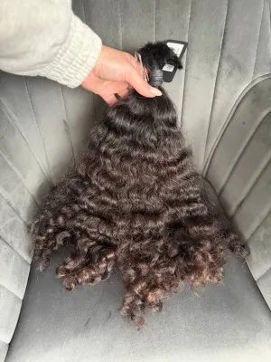 Curly natural hair, 17.5" (45 cm), 100 g — #UU80 — photo 2