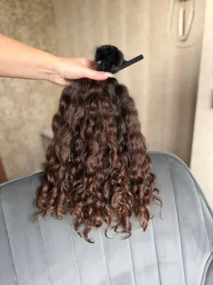 Curly natural hair, 17" (43 cm), 186 g — #UU85