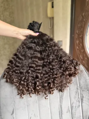 Curly natural hair, 18" (46 cm), 200 g — #UU130 — photo 3