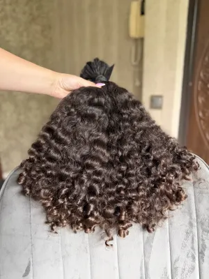 Curly natural hair, 18" (46 cm), 200 g — #UU130