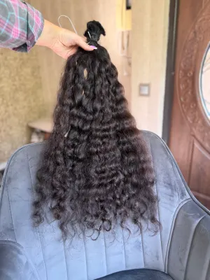Curly natural hair, 25.5" (65 cm), 130 g — #UU124 — photo 2