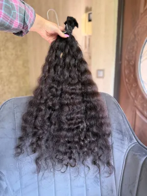 Curly natural hair, 25.5" (65 cm), 130 g — #UU124
