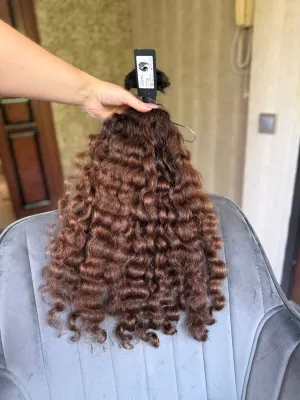 Curly natural hair, 22" (56 cm), 173 g — #UU117