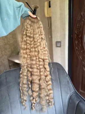 Curly natural hair, 30" (76 cm), 141 g — #LO146