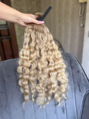 Curly natural hair, 20.5" (52 cm), 135 g — #LO144