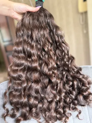 Curly natural hair, 22" (56 cm), 246 g — #UU38 — photo 3