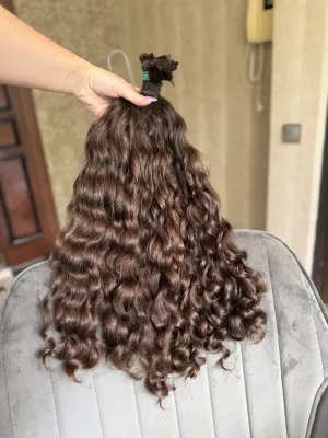 Curly natural hair, 22" (56 cm), 246 g — #UU38 — photo 2