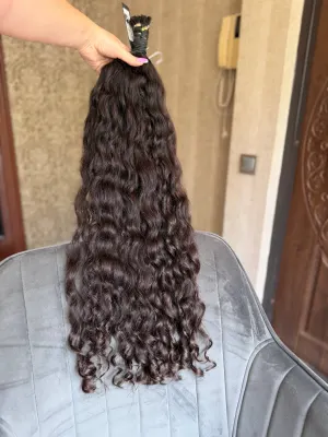 Curly natural hair, 29.5" (75 cm), 235 g — #UU122 — photo 2