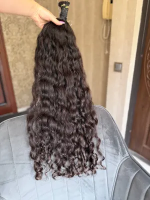 Curly natural hair, 29.5" (75 cm), 235 g — #UU122