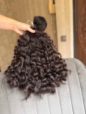 Curly natural hair, 18" (46 cm), 210 g — #AY99 — photo 2