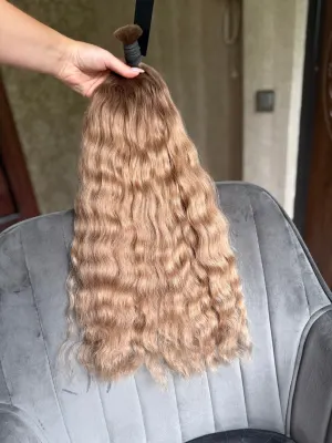 Wavy natural hair, 23" (58 cm), 153 g — #LO222