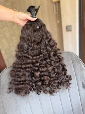 Curly natural hair, 21.5" (55 cm), 195 g — #UU139