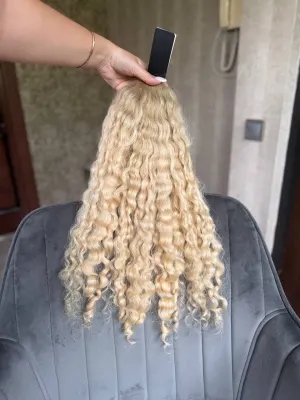 Curly natural hair, 23.5" (60 cm), 153 g — #LO145
