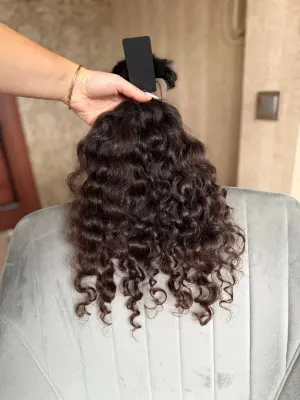 Curly natural hair, 18" (46 cm), 119 g — #UU52