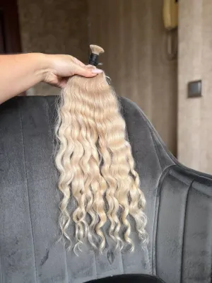 Curly natural hair, 18.5" (47 cm), 77 g — #DK53 — photo 2