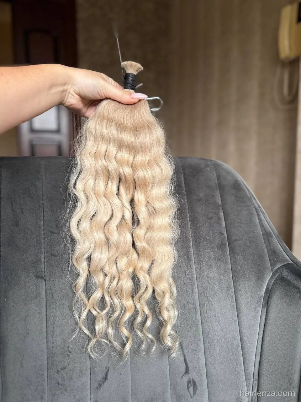 Curly natural hair, 18.5" (47 cm), 77 g — #DK53