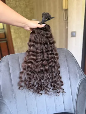 Curly natural hair, 22.5" (57 cm), 121 g — #UU118 — photo 2