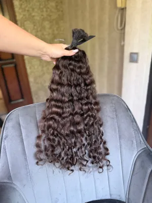 Curly natural hair, 22.5" (57 cm), 121 g — #UU118