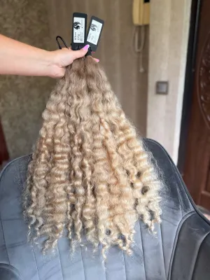Curly natural hair, 23.5" (60 cm), 219 g — #LO213