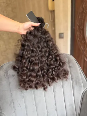 Curly natural hair, 17.5" (45 cm), 215 g — #TY26