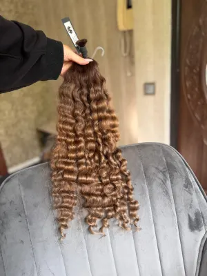 Curly natural hair, 21.5" (54 cm), 68 g — #LO201