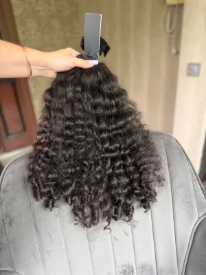 Curly natural hair, 19.5" (50 cm), 175 g — #UU104