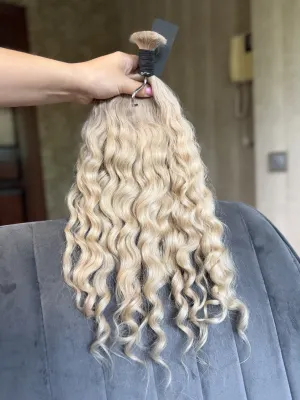 Curly natural hair, 17.5" (45 cm), 136 g — #LO74 — photo 3