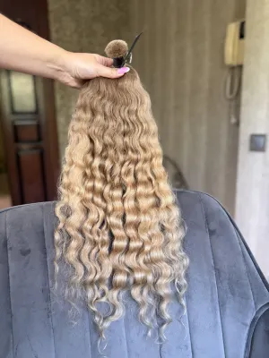 Curly natural hair, 21.5" (55 cm), 118 g — #LO141