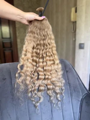 Curly natural hair, 21.5" (55 cm), 118 g — #LO141 — photo 2